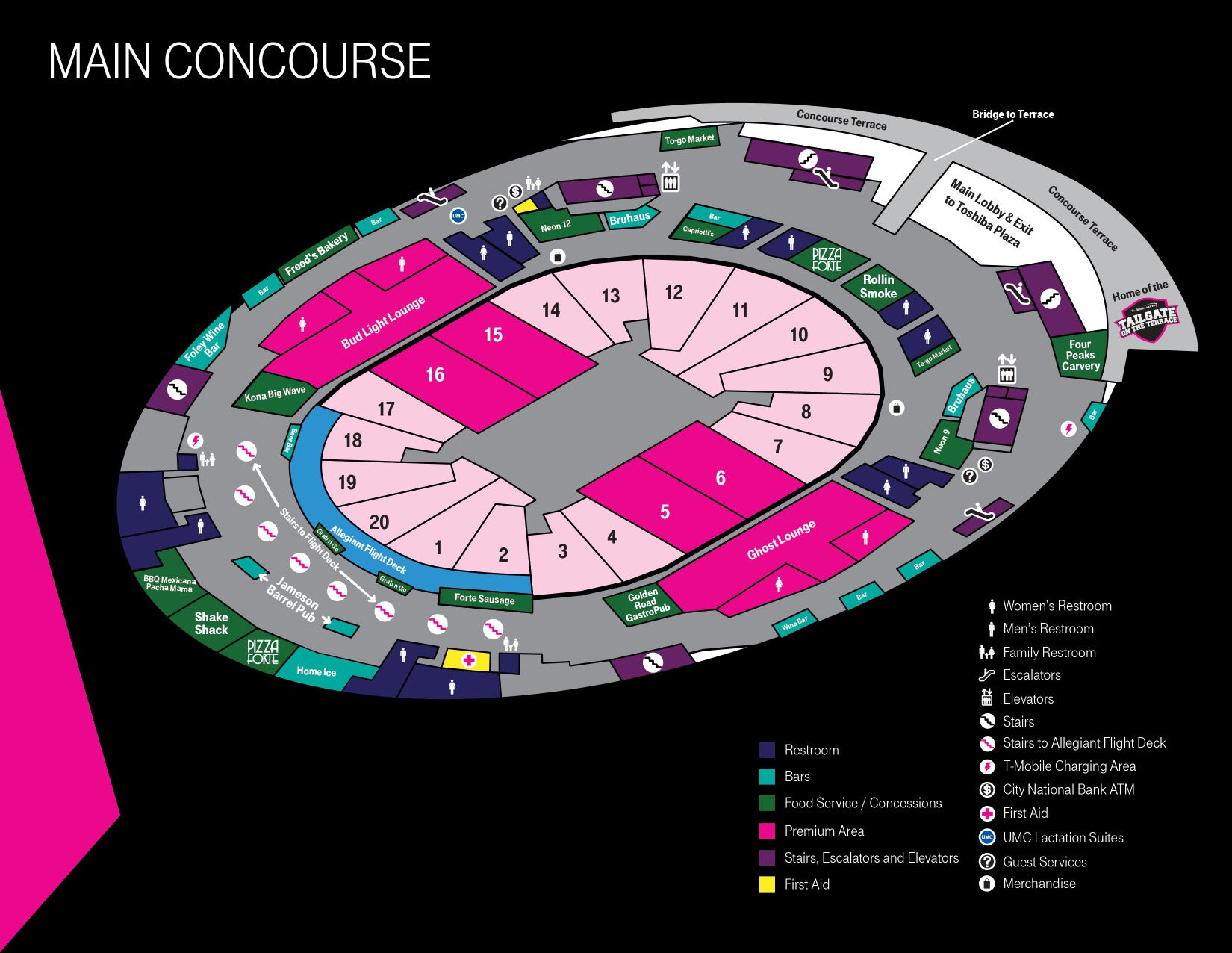 Concourse Maps  T-Mobile Arena